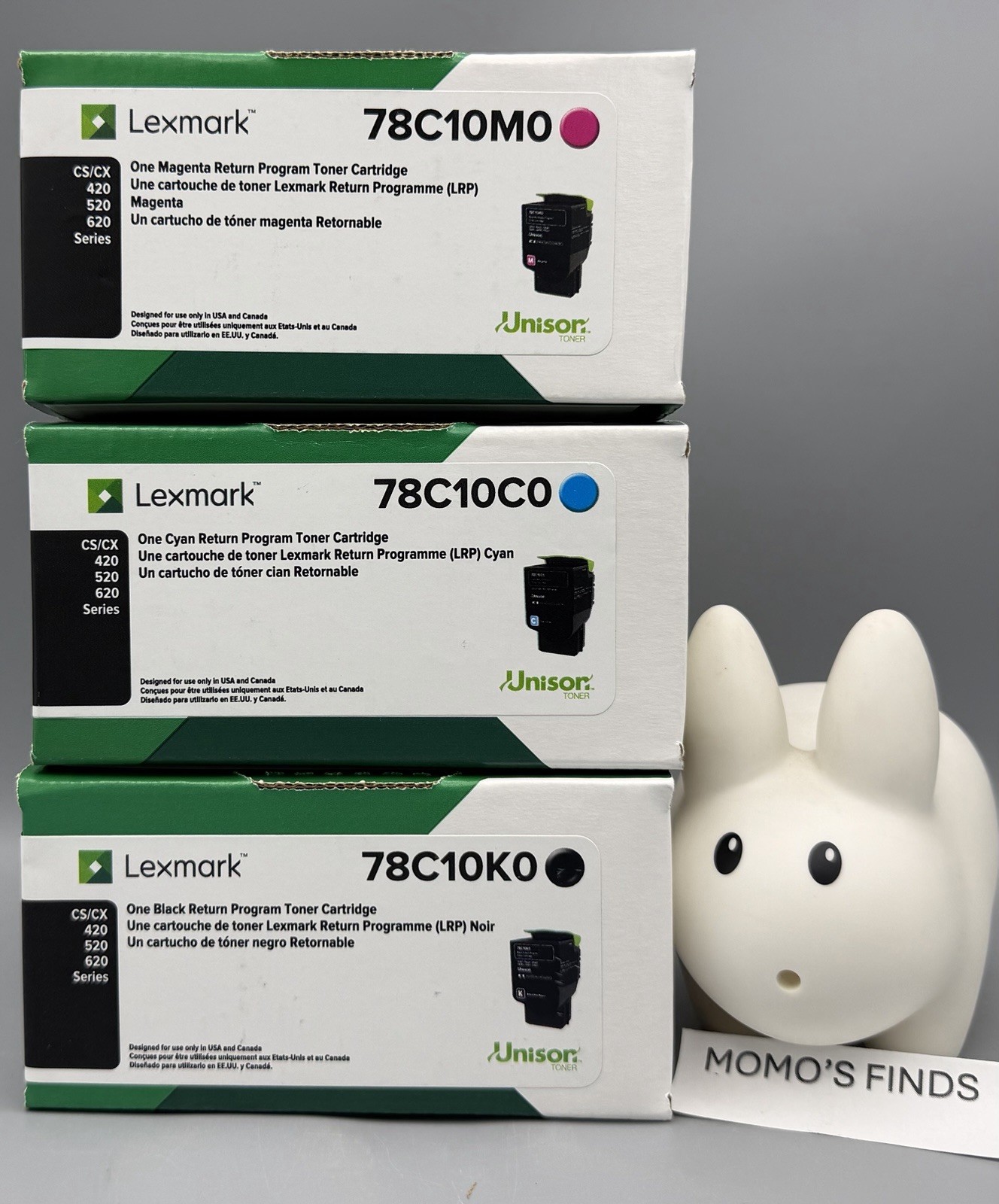Set of 3 Lexmark  78C10M0 78C10C0 78C10K0 Genuine Toner Cartridge Sealed B,C,M