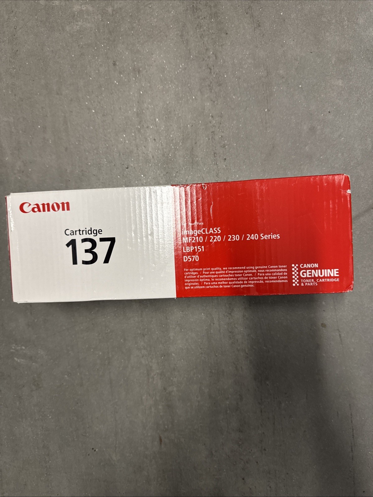 Canon CRG137 Black Toner New In Open Box 