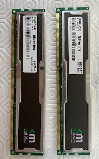 2X2GB = 4GB mushkin  Silverline  996768  PC3-106689-9-9-24 1.5V-set of 2pcs