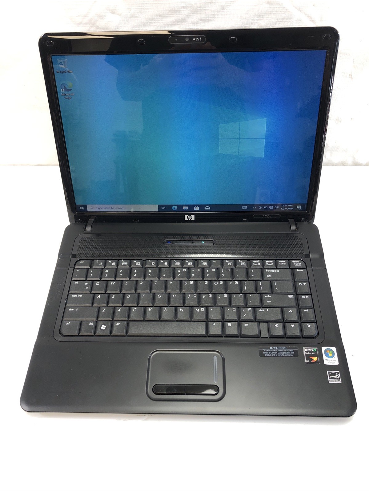 HP Compaq 6735S AMD Turion X 2 2.1 Ghz 2 GB Ram 160 GB Hard drive Windows 10