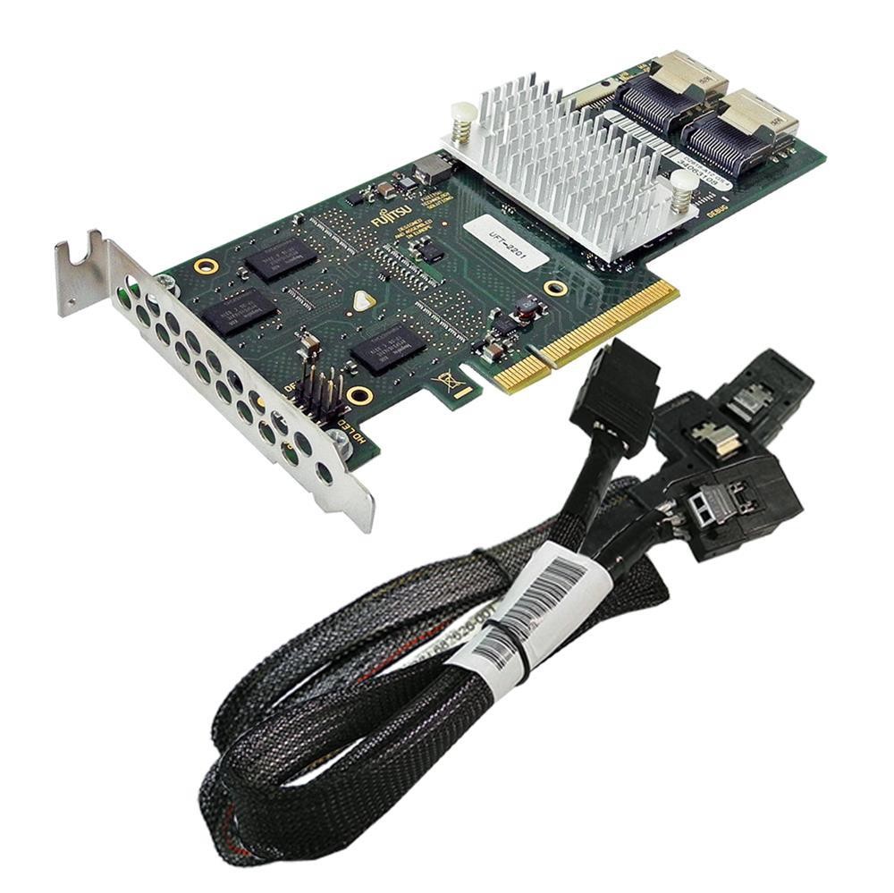 Fujitsu D2616-A22 GS 1 6Gb/s PCIe x8 Dual Port SAS RAID Controller LP +2x Cables