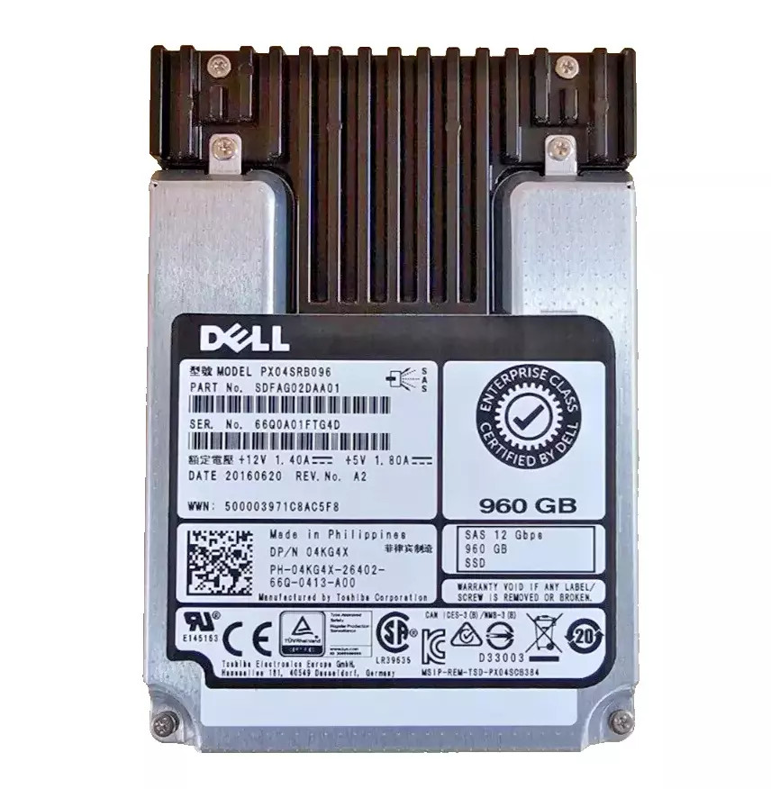 NEW 04KG4X 4KG4X DELL PX04SRB096 960GB 2.5" SAS 12G RI SSD Solid State Drive