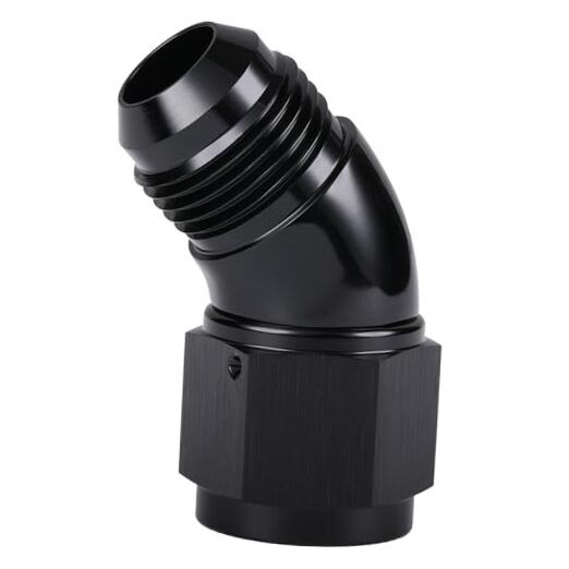 Black 10AN Swivel - 45 Degree Fitting Male to Female - Full Flow - 45 Degree