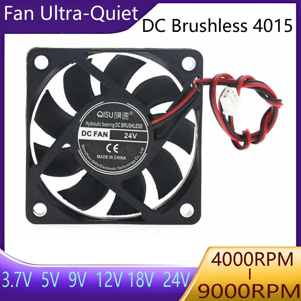 4015 DC Brushless 3.7V-24V Cooling Fan Ultra-Quiet 2-Pin Micro Fan 40x 40 x 15mm