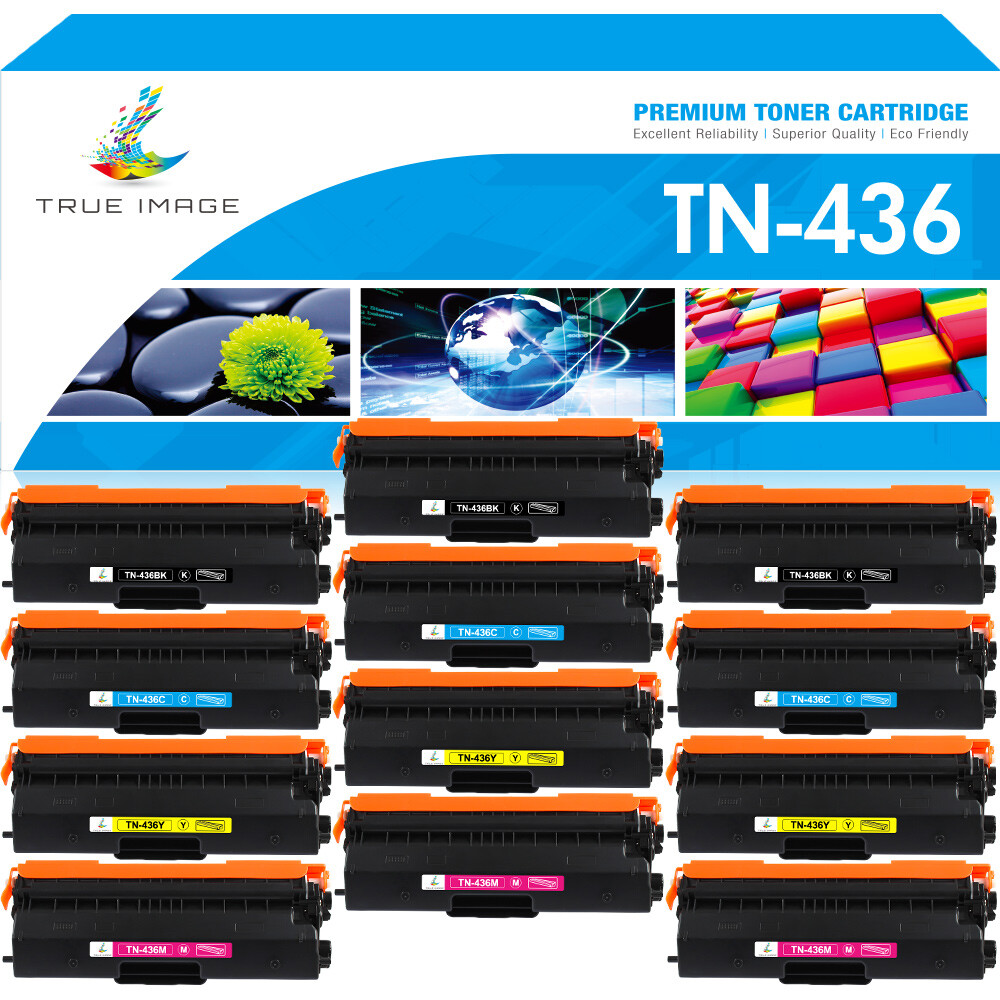 12PACK TN436 CMYK Toner Compatible for Brother HL-L8260CDW MFC-L8610CDW L9570CDW