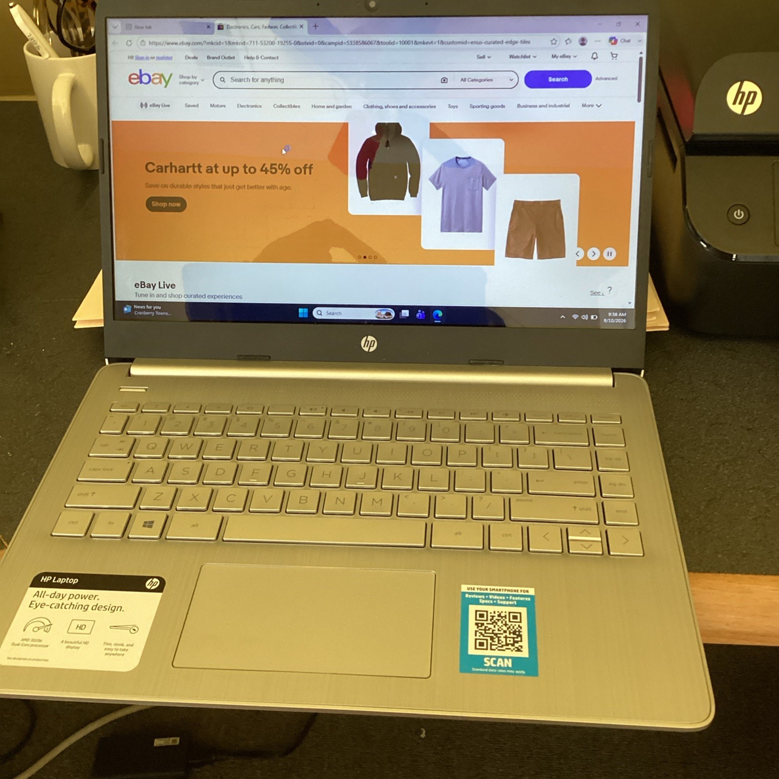 HP 14- Fq0036cl 14-inch Laptop Intel 128GB Silver Used