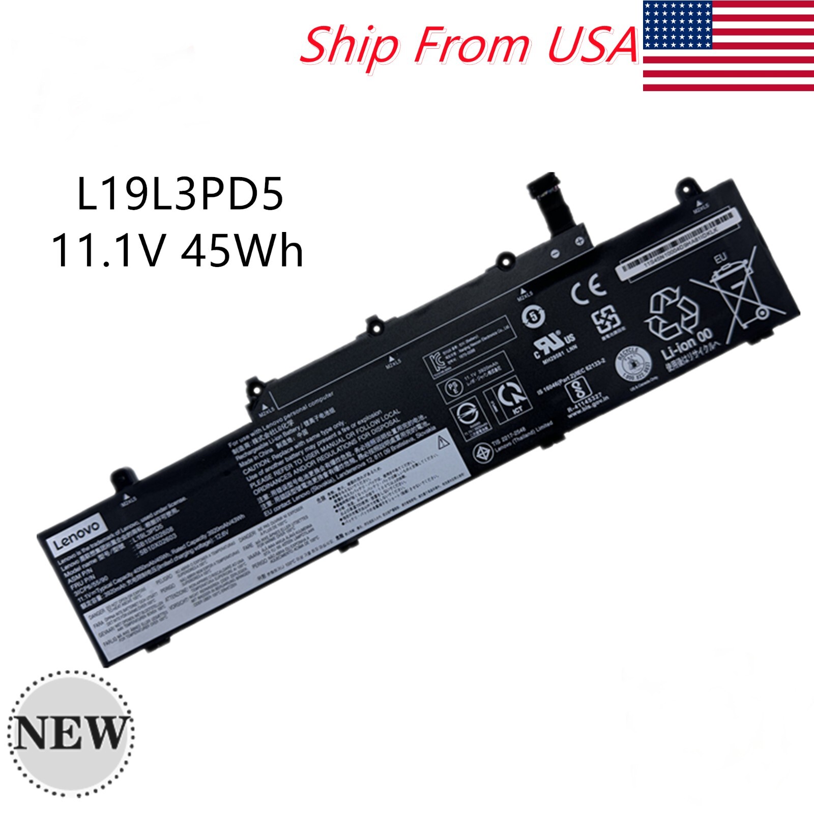 NEW OEM 45Wh L19D3PD5 L19L3PD5 Battery For Lenovo ThinkPad E14 E15 Gen 2 (2020)