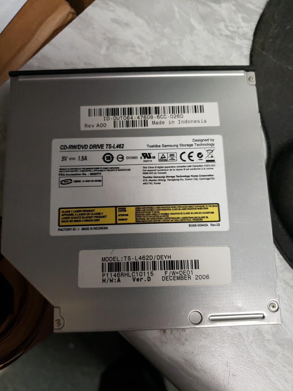 Toshiba Samsung TS-L462 TS-L462D/DEYH CD-RW/DVD Drive 