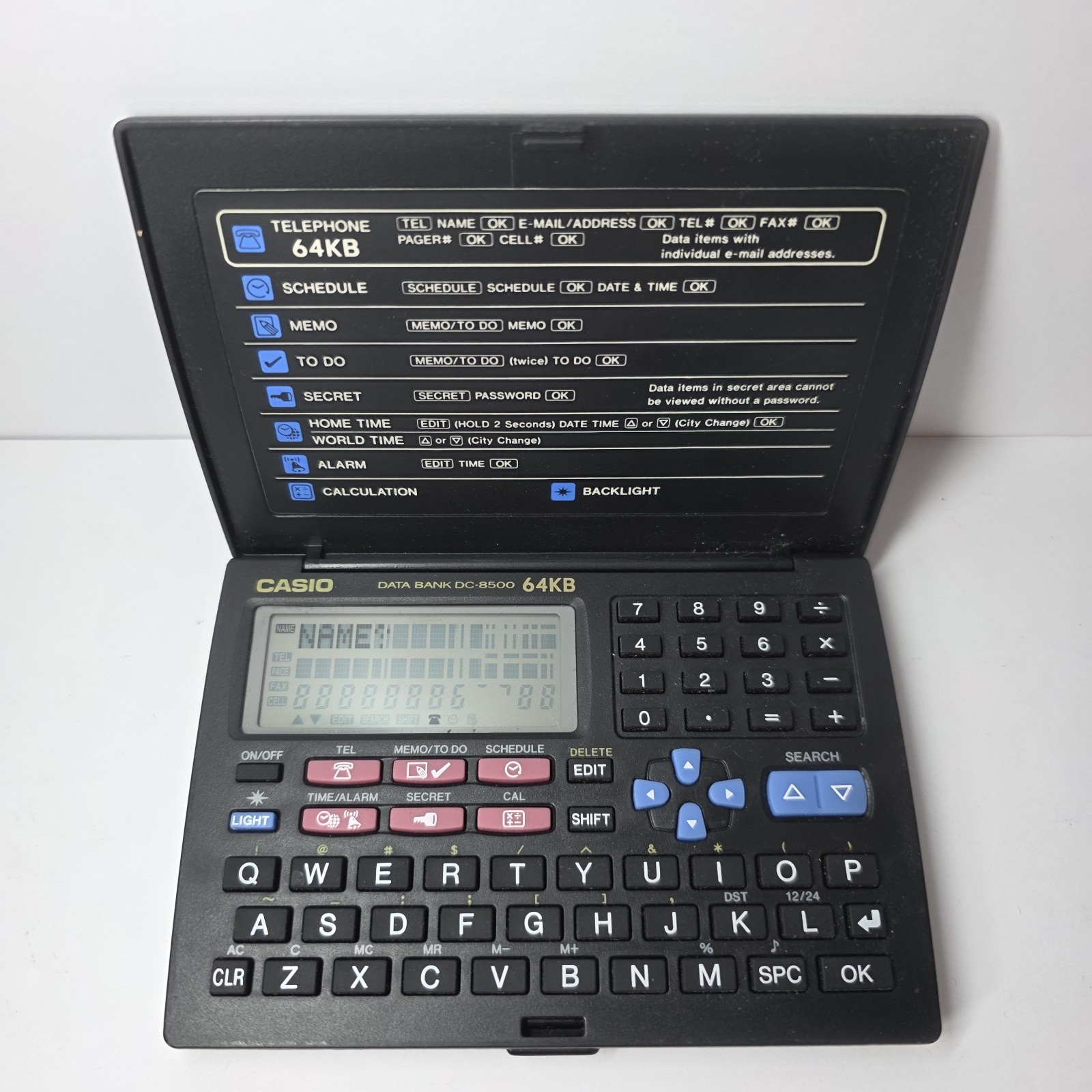 Casio Data Bank DC-8500 64kb Backlight Display