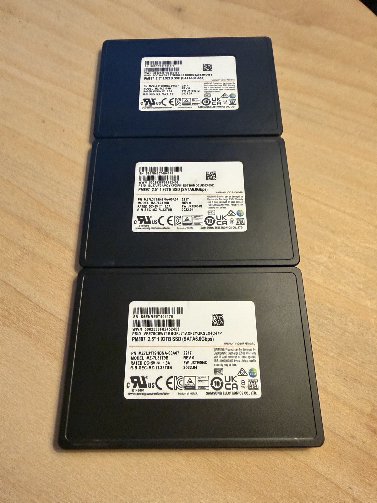 Samsung PM897 1.92TB 2.5” SSD Enterprise MZ-7L31T9B MZ7L31T9HBNA-00A07 98%+