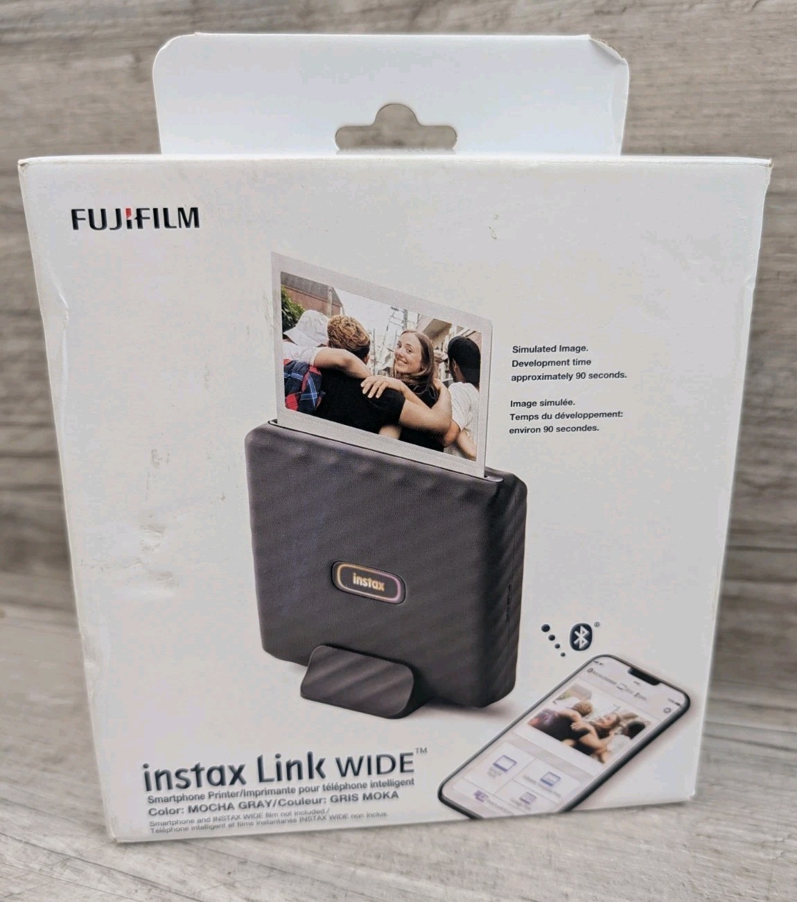 NEW Fujifilm Instax Link WIDE Smartphone Printer – Mocha Gray
