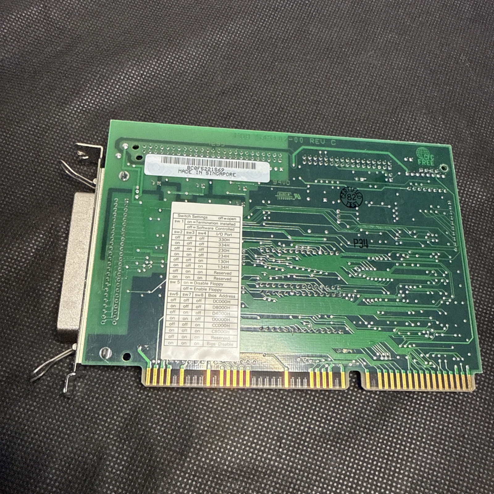 Vintage Adaptec AHA-1542CF 16-Bit ISA SCSI Floppy Controller Card NOS
