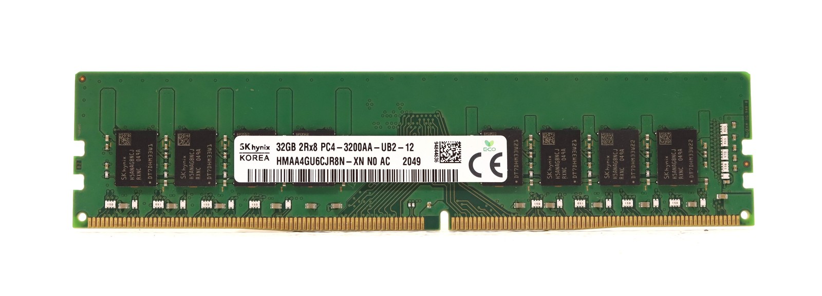 SK hynix 32GB 2Rx8 PC4-3200AA-UB2-12 Non-ECC Unbuffered RAM P/N:HMAA4GU6CJR8N-XN