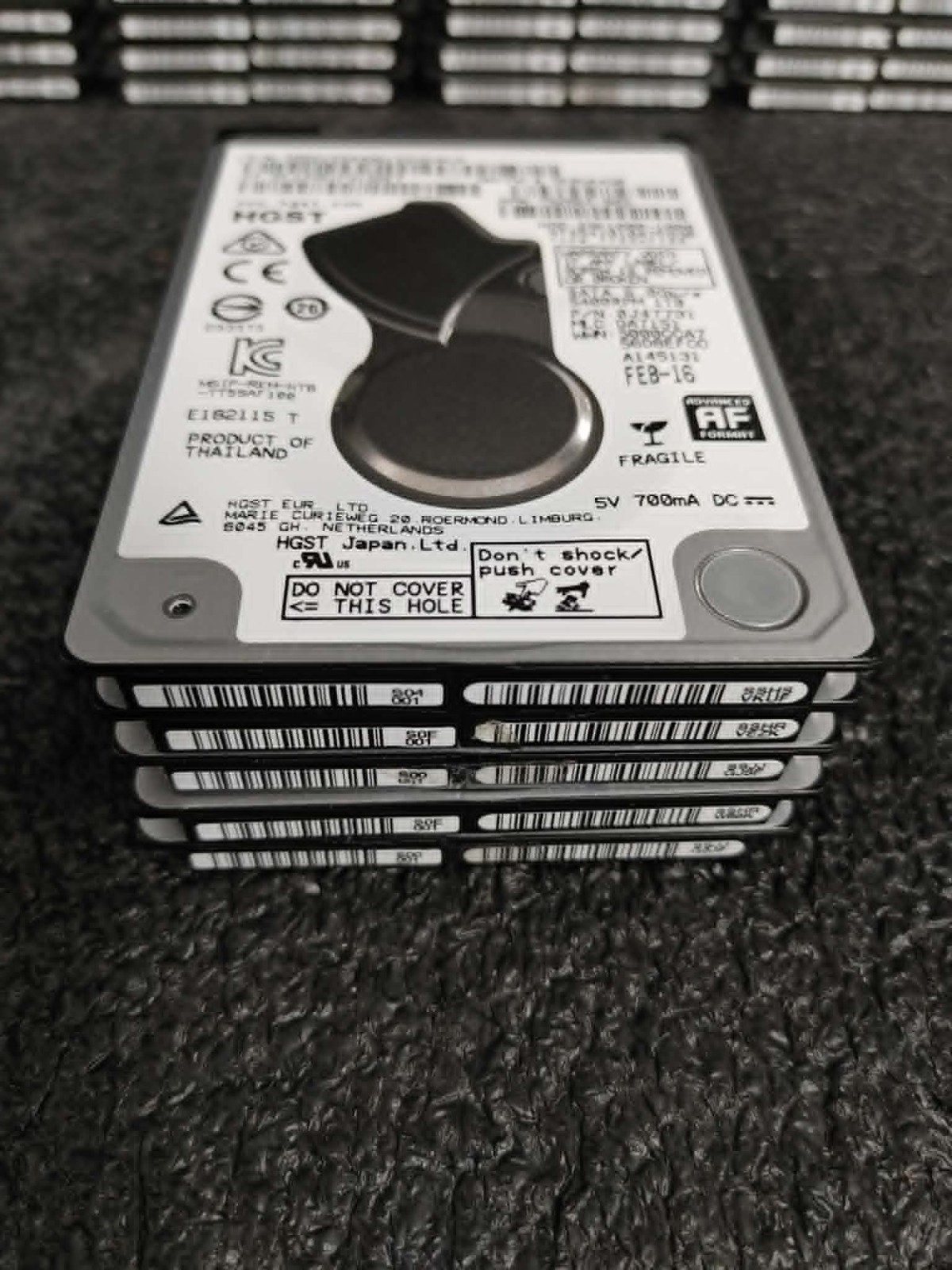 Lot 5 HP 752864-002 HTS541010A7E630 1TB 5.4K RPM 32MB Cache 6Gbps SATA 2.5"HDD