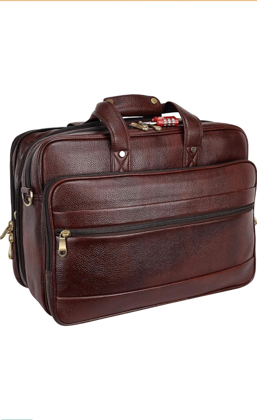 Tayib Grain Natural Leather Office Leather Laptop Shoulder Bag For Men Office...