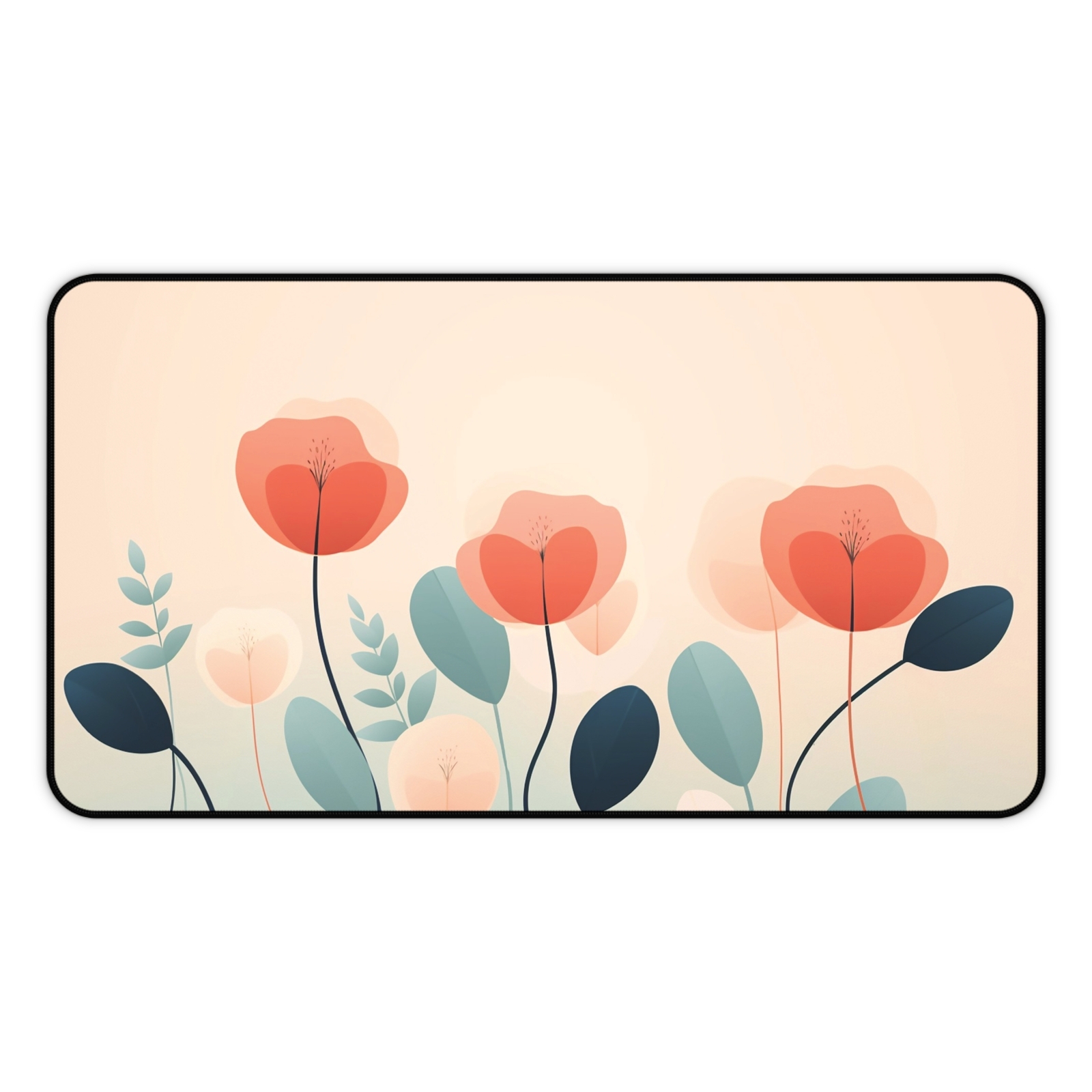 Minimalist Botanical Desk Mat, Cute Large Mouse Pad, Kawaii Gaming Mouse Pad