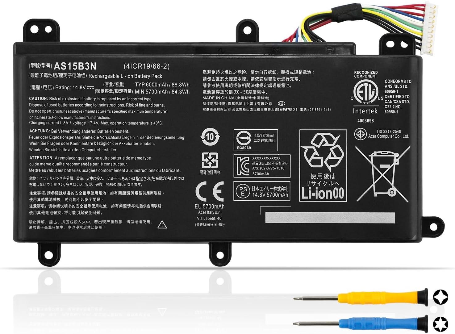 AS15B3N Laptop Battery for Acer Predator 15 G9 591 G9 591G G9 592 G9 592G G9