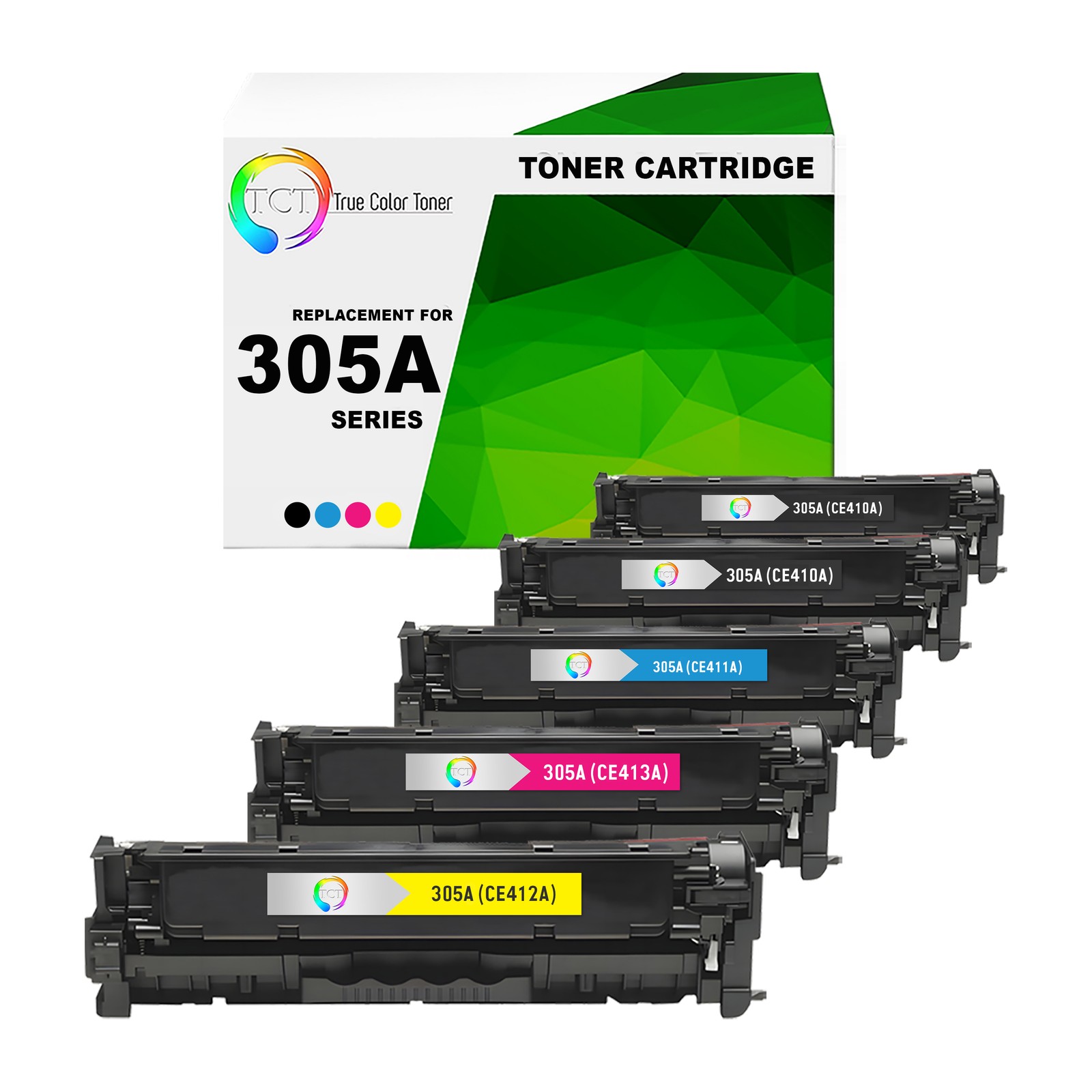 TCT 5PK 305A Toner Set CE410A CE411A CE412A CE413A For HP LaserJet Pro 300 400