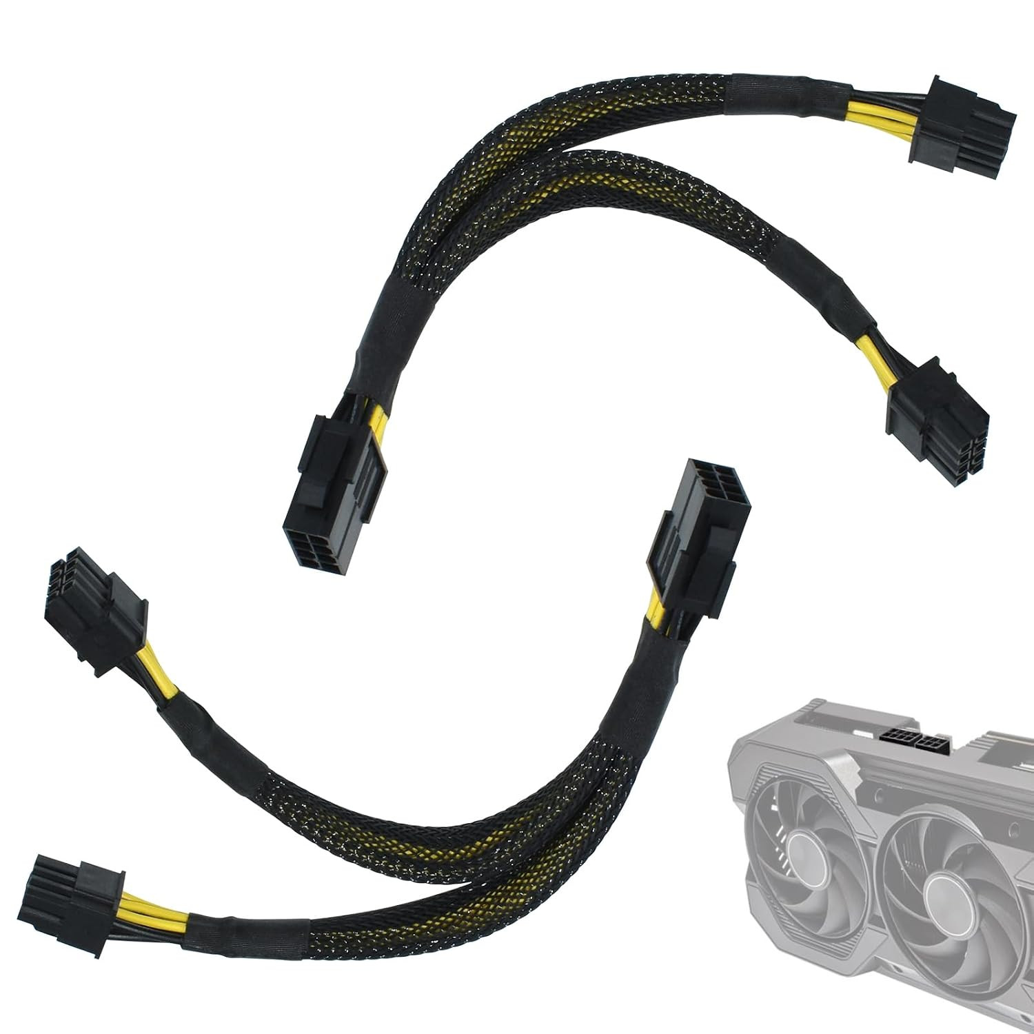 2-Pack Pcie 8 Pin to Dual 8 Pin Power Adapter, Pcie Splitter Cable