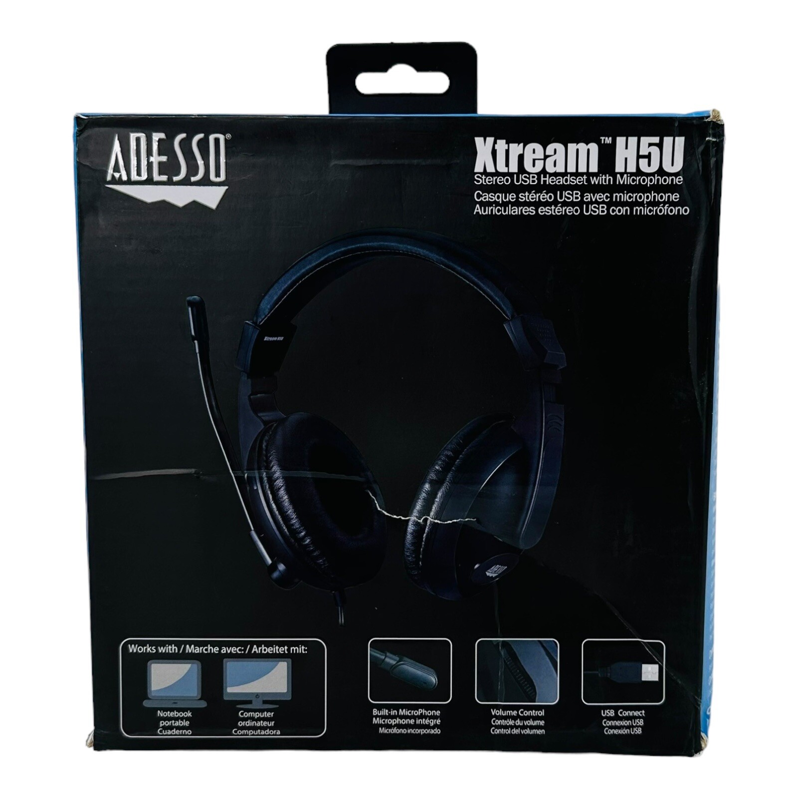 Adesso Xtream H5U Stereo USB Headset with Microphone Wired Headphones