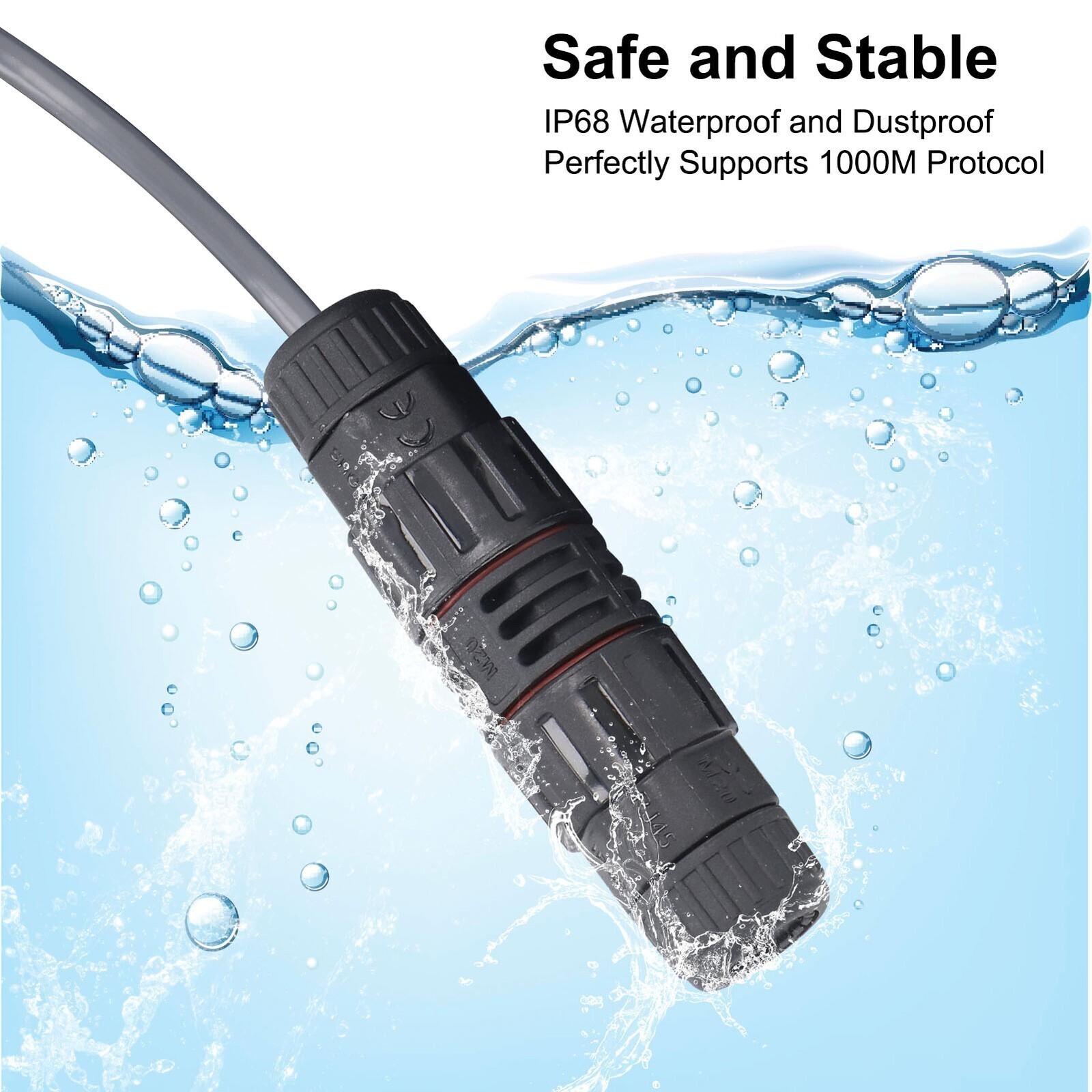 Extension Cable 150ft Extend to 225ft IP68 Waterproof Support 1000M