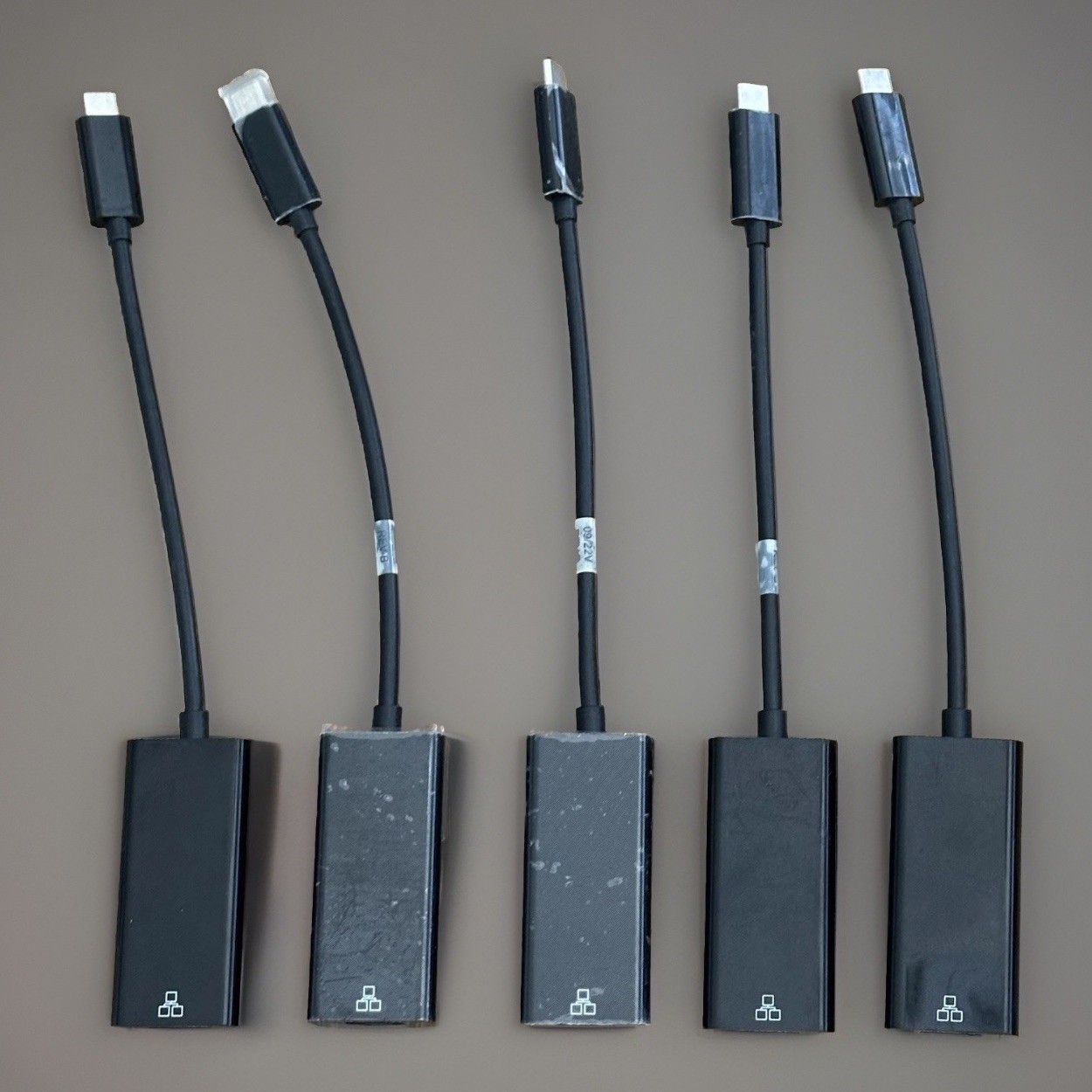 *Lot of 5* Black Box Gigabit Adapter Dongle USB 3.1 Type C Male to RJ-45