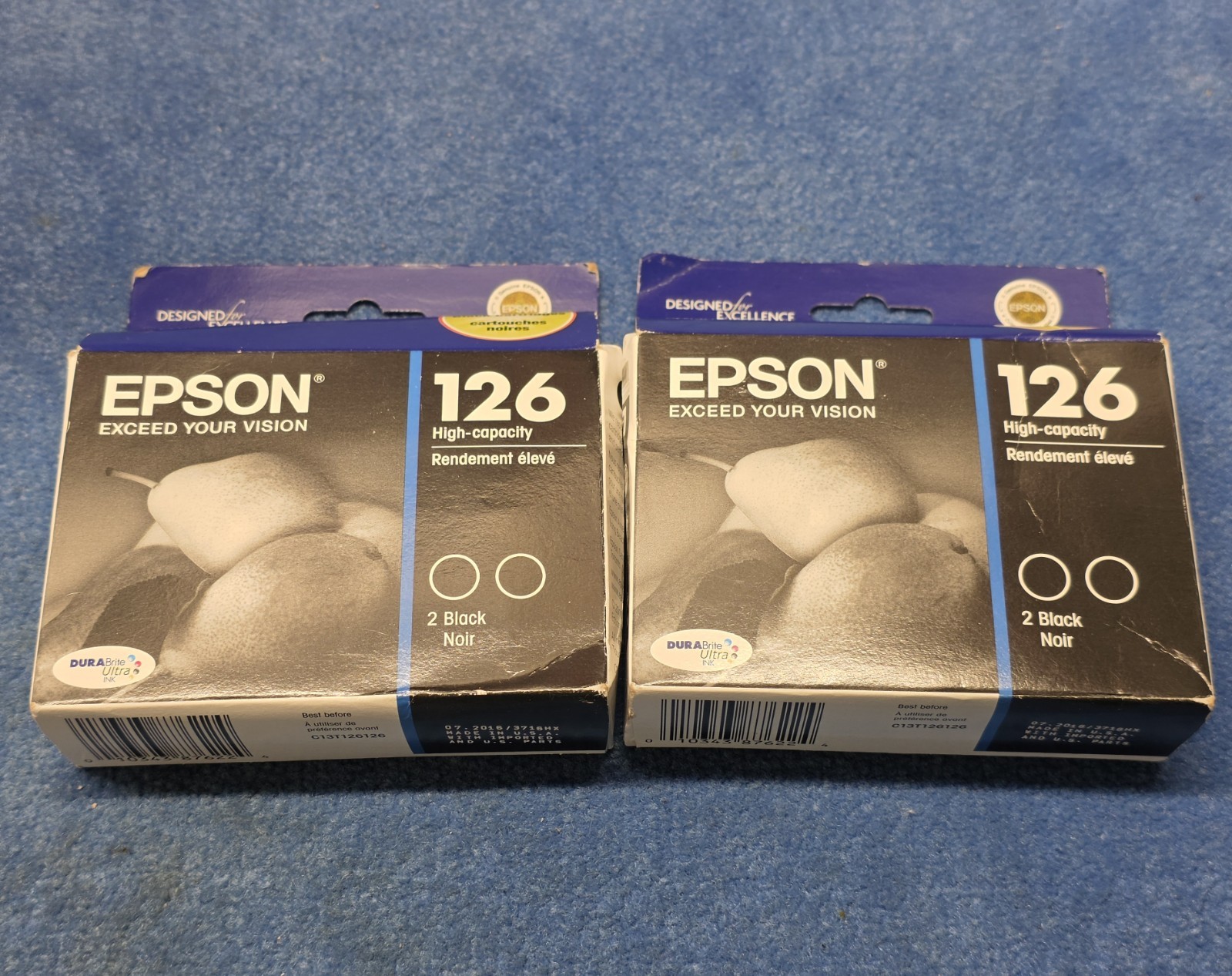 Epson T126120-D2 Black Printer Ink Cartridge - 2 Boxes - 4 Total Inks  Exp 2016