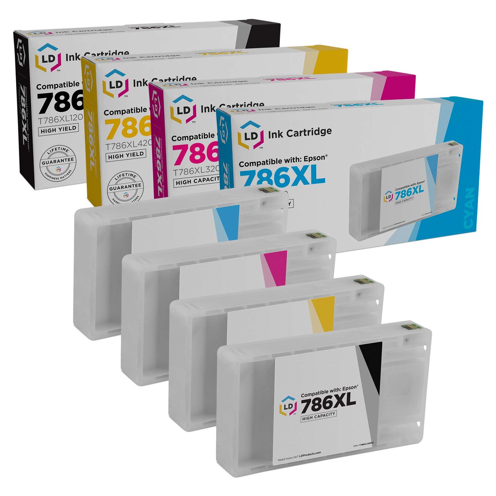 LD 4PK Reman Ink for Epson 786XL T786XL T786XL120 WF-4630 WF-4640 WF-5110 Black