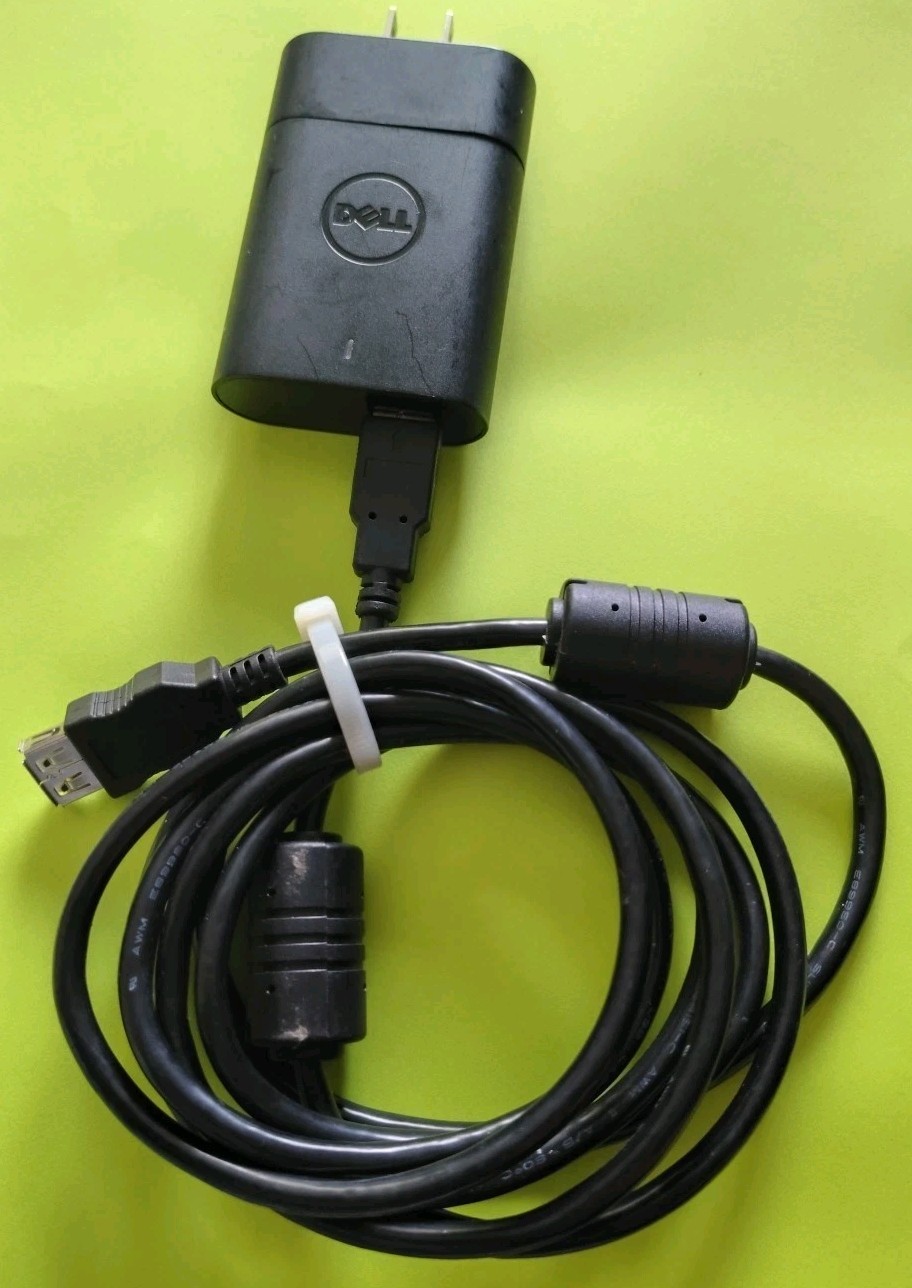 Dell DP/N 077GR6, 24W AC Adapter, 19.5V, 1.2A, 5V, 2A, USB-A, Female Usb Type A