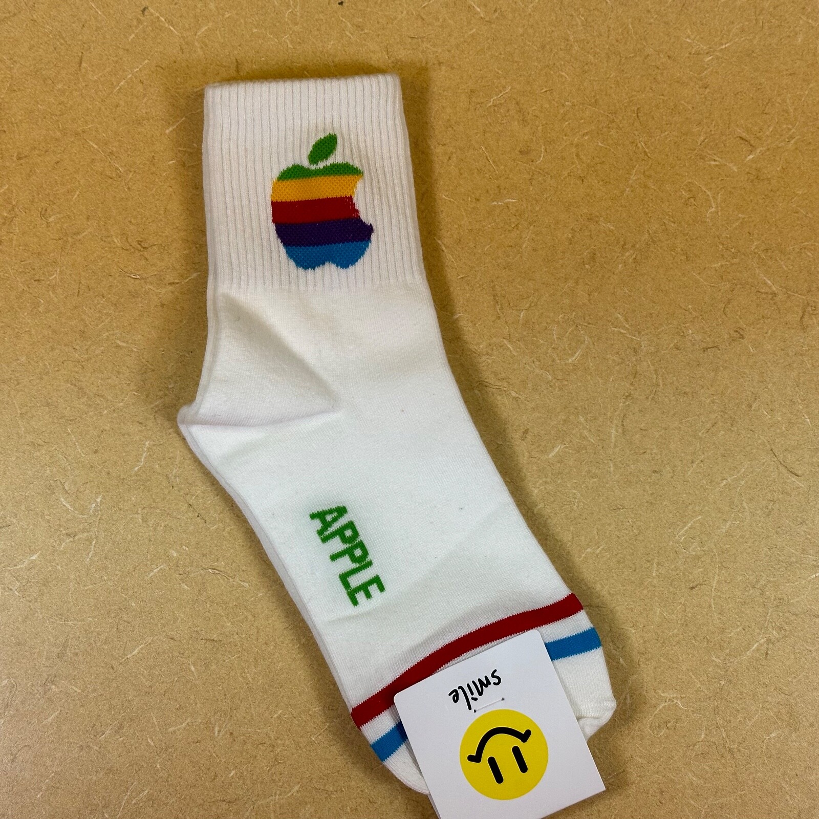 Cool APPLE FAN Gift  SOCKS w colorful 80-ies Apple Logo (new, never used) RARE