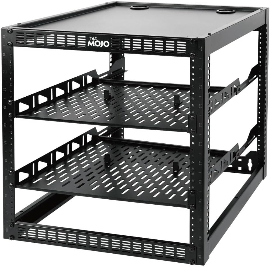 Tecmojo 12U Open Frame Network Rack with Shelves