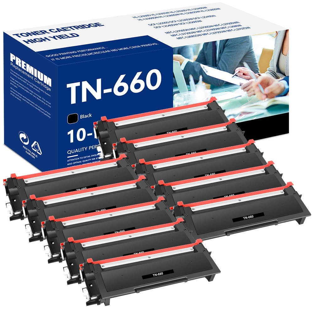 10PK TN660 TN630 High Yield Toner for Brother TN-660 MFC-L2700DW HL-L2380DW