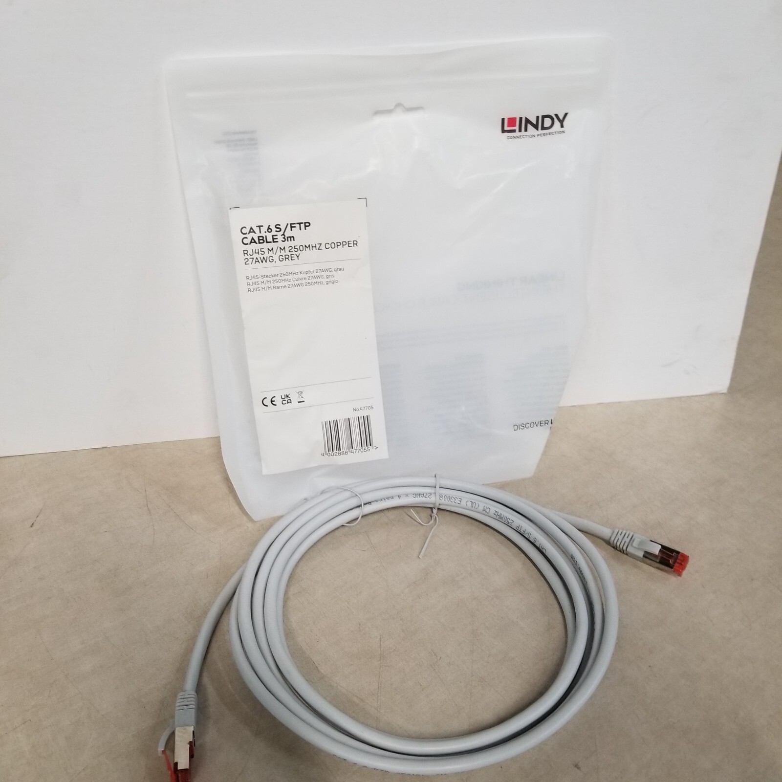 Lindy Cat.6S/FTP Cable 3m GREY (47705)