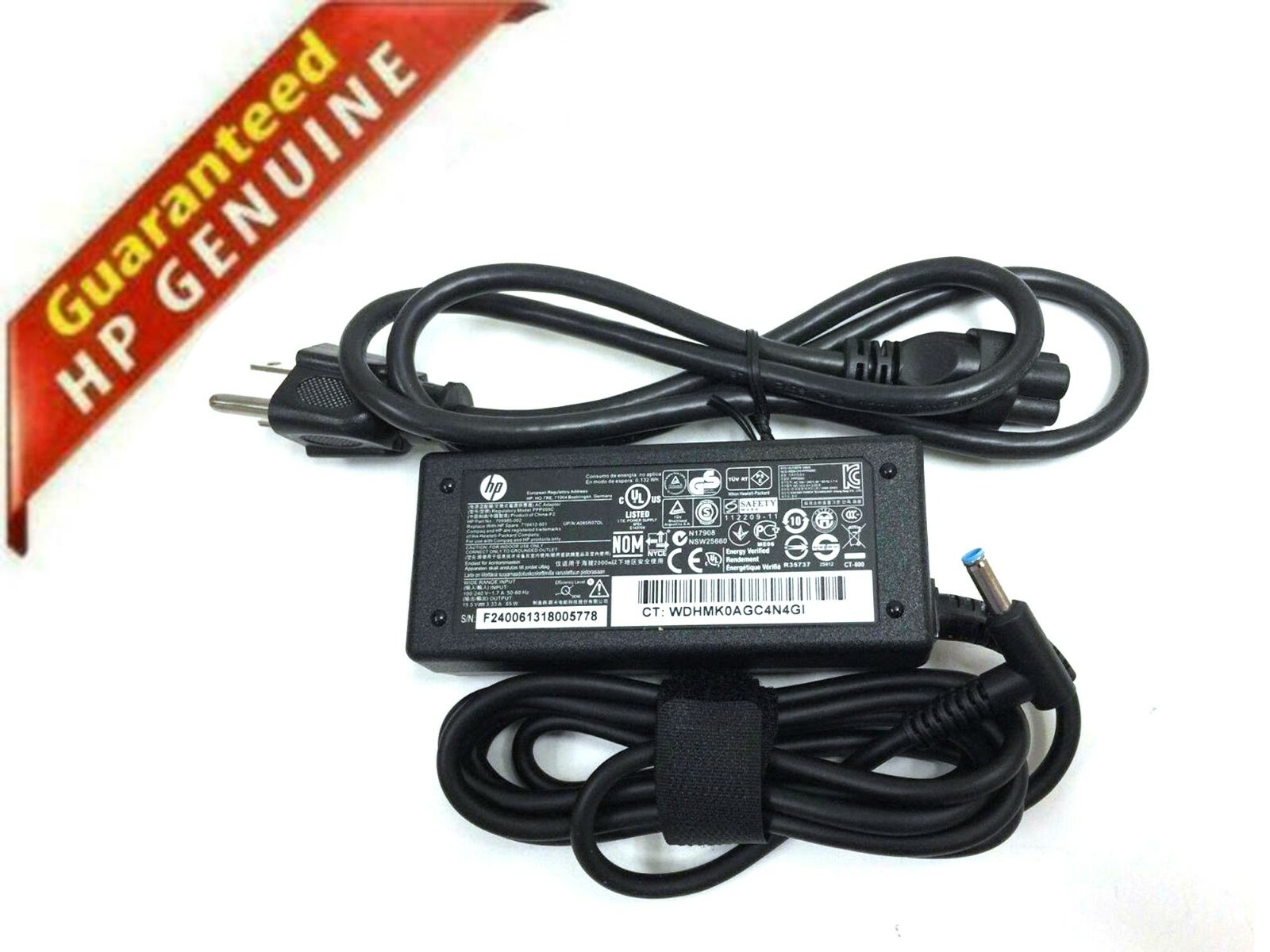 Genuine HP 19.5V 3.33A 65W AC Adapter 710412-001 753559-001 709985-002 Charger
