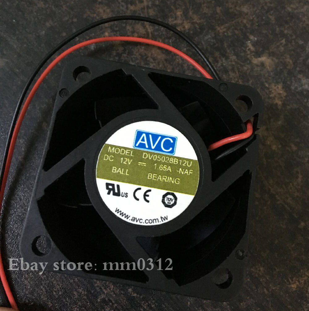 1pcs  AVC DV05028B12U 5028 5cm 12V 1.65A 2-wire cooling fan