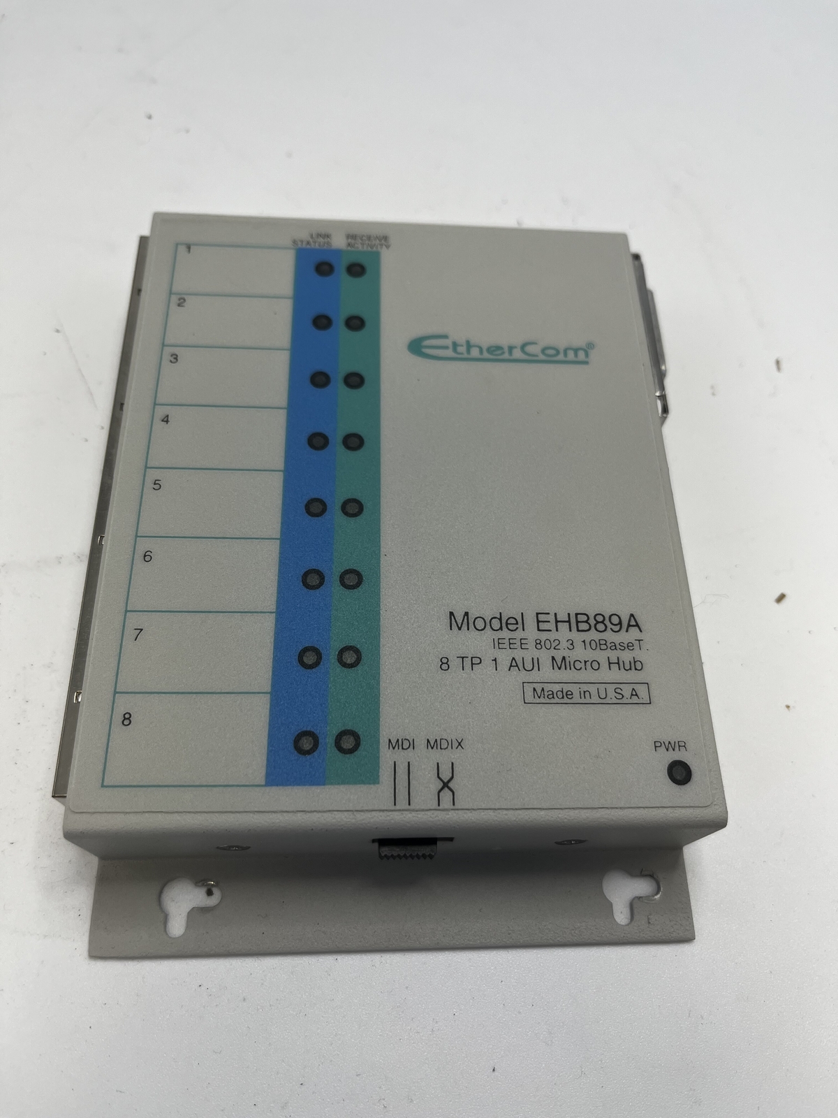 EtherCom EHB89A 8 TP 1 AUI MICRO HUB IEEE 802.3 10BASET 