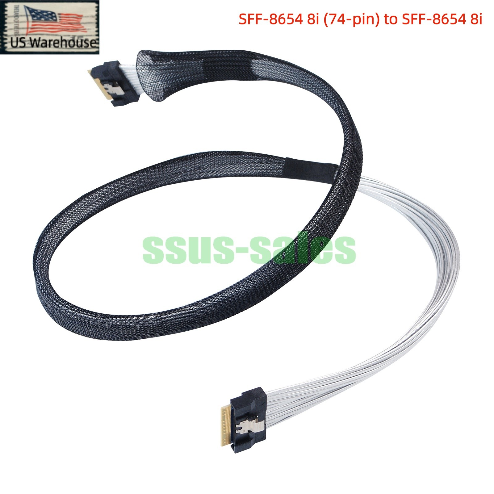 80 cm SFF-8654 8i SlimSAS to SFF-8654 8i SAS 4.0 24 Gbps Server Internal Cable