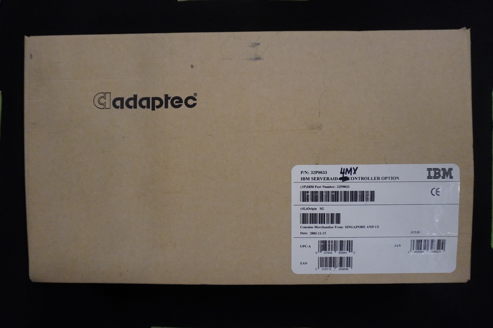 IBM 32P0033 ServeRAID Controller Option Adaptec RAID Card Server Storage