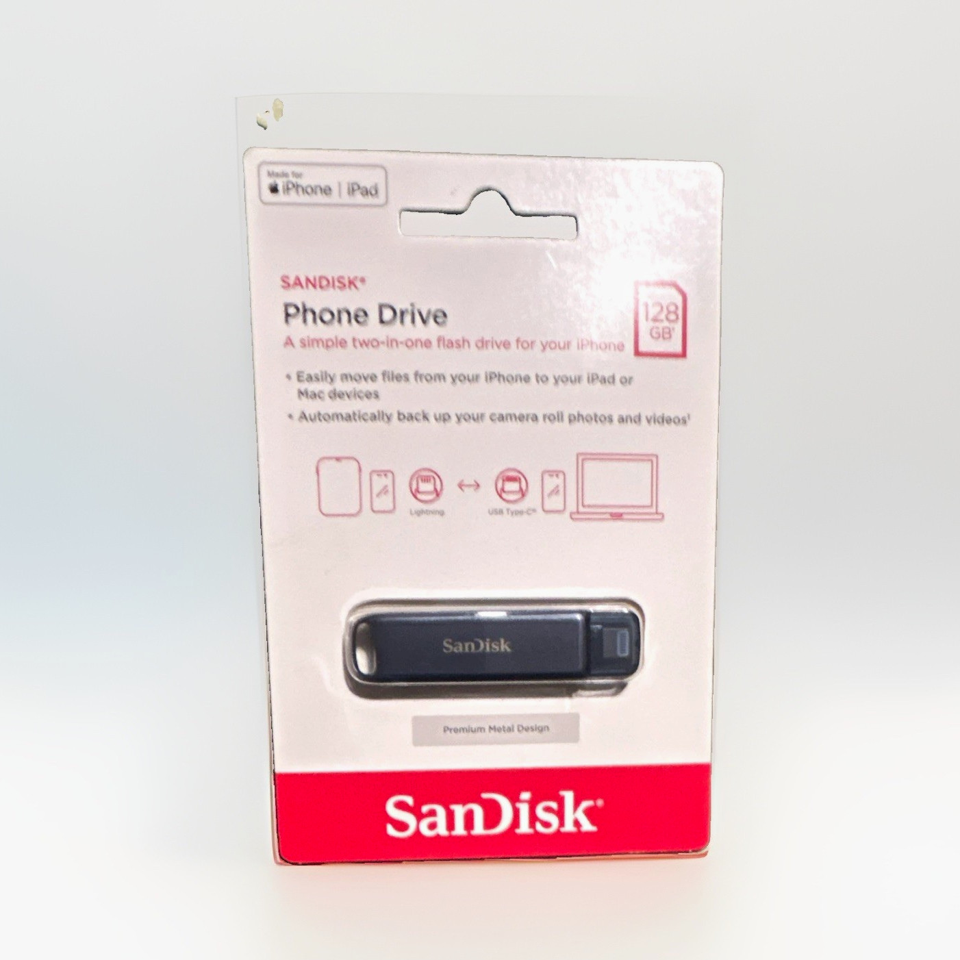 SanDisk Phone Drive 128GB Lightning/USB-C USB 3.2 for iPhone/iPad/Mac Black