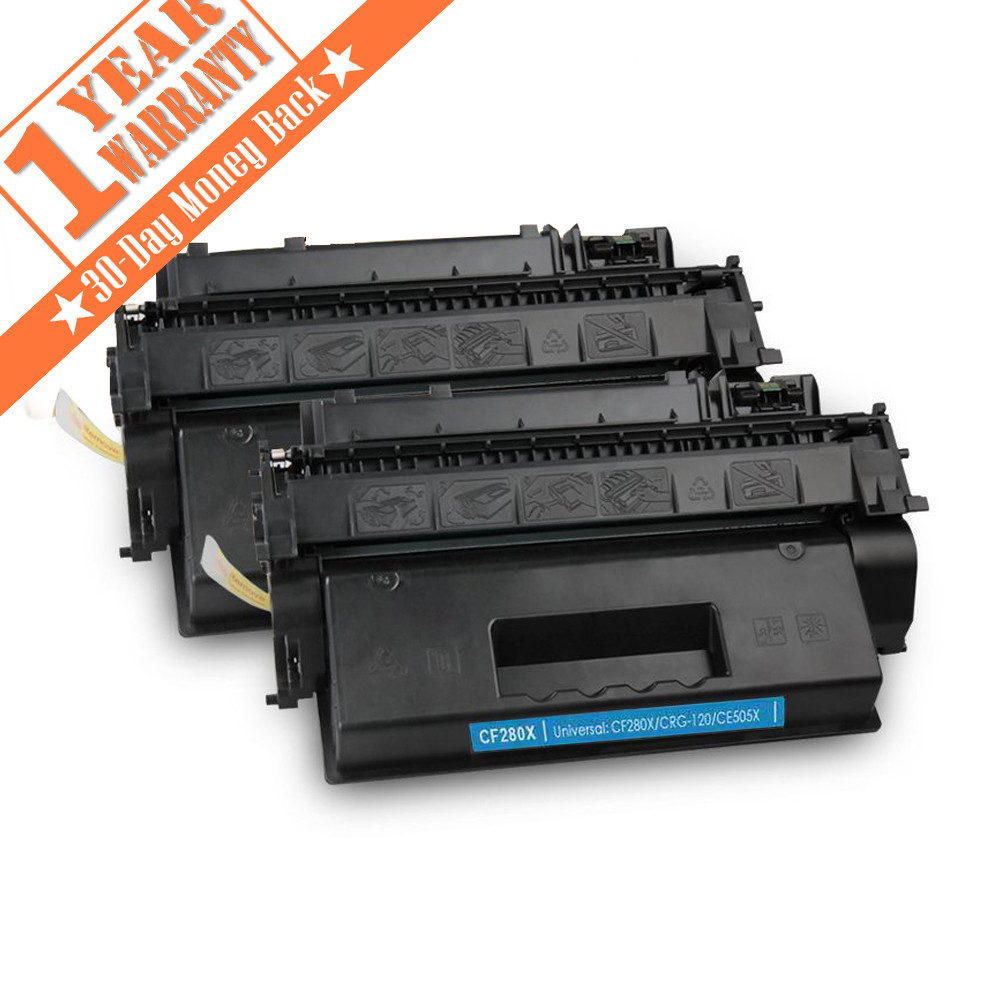 2x High Yield CF280X CE505X 80X Black Toner for HP LaserJet 400 M401dne Printer