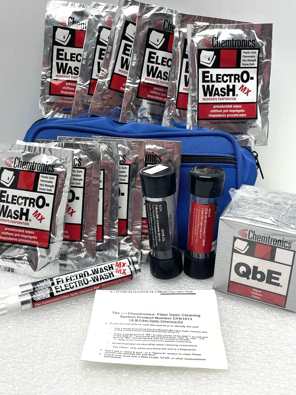 FIBER OPTIC CLEANING KIT I&M FW2150 QBE-2 EFB-10 COVENTRY ITW CHEMTRONICS