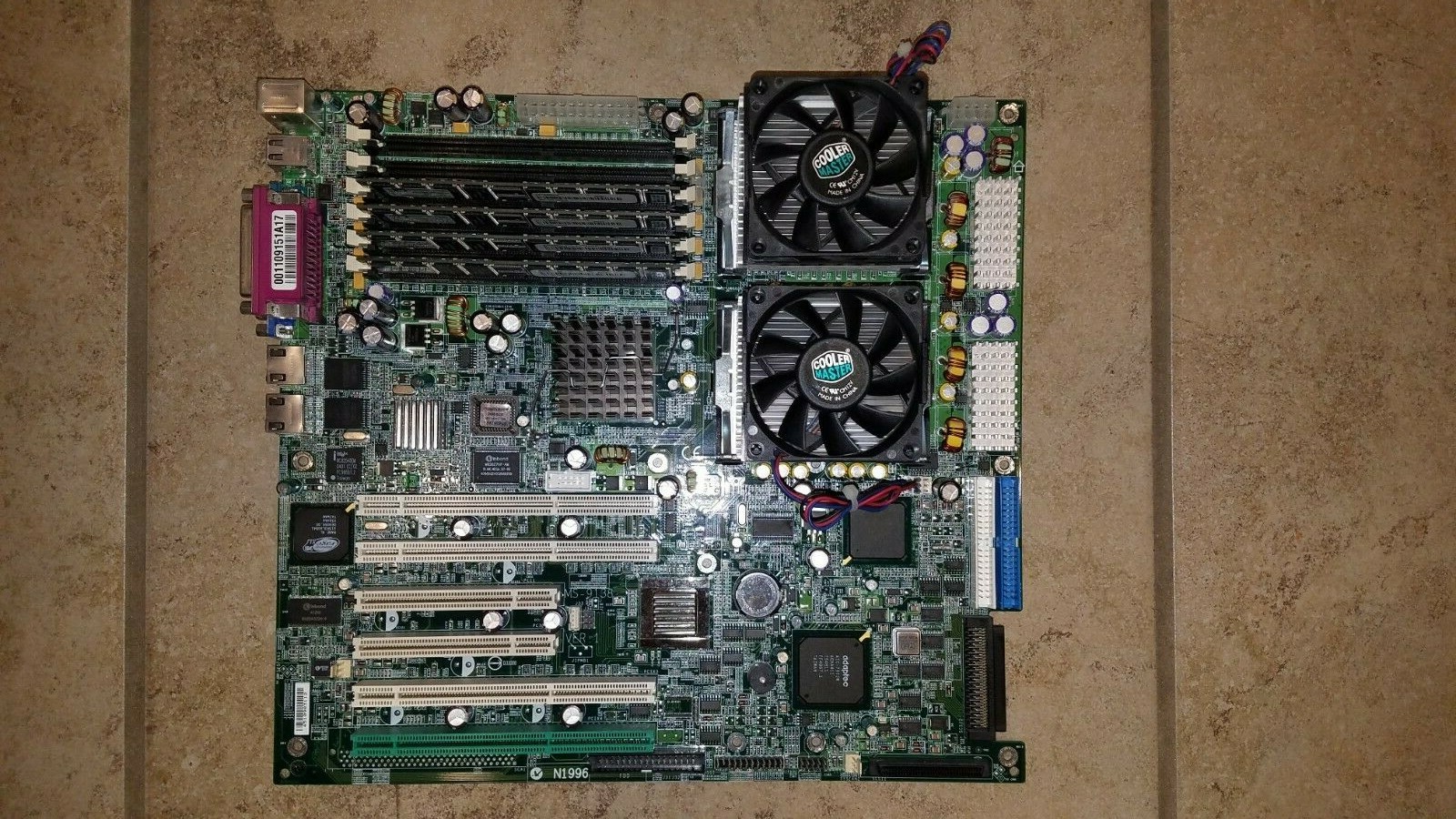 MSI MS-9138 server motherboard combo (includes two Xeon SL6YP and 2GB of RAM)