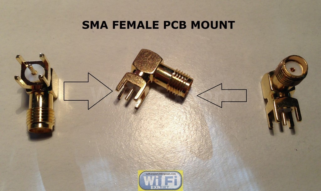 1 x PCB Mount SMA Female Right Angle Coaxial Gold RF Connector Adapter USA