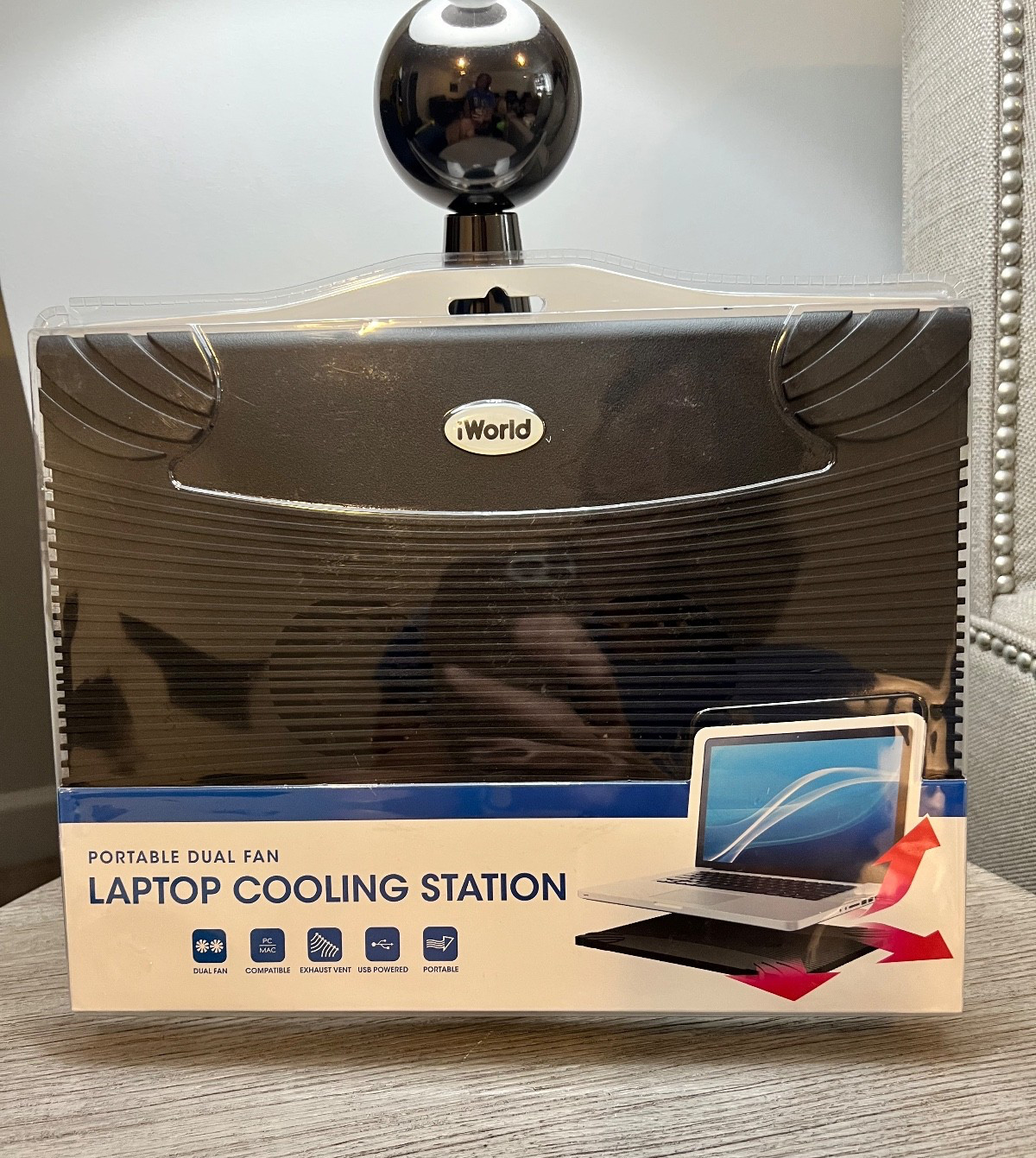 iWorld Laptop Cooling Station Portable Dual Fan USB Port Powered NIP Technology