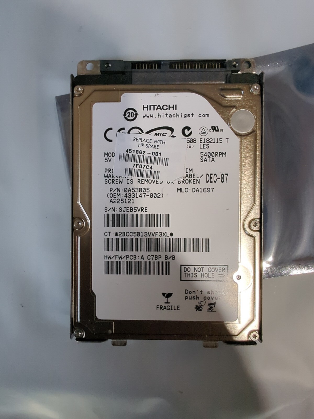 Hitachi HTS541616j9SA00 160 GB,Internal,5400 RPM,2.5" (0A54974)