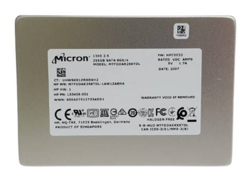 Micron 1300 256GB 2.5" SATA SSD HP OEM L53458-001 MTFDDAK256TDL