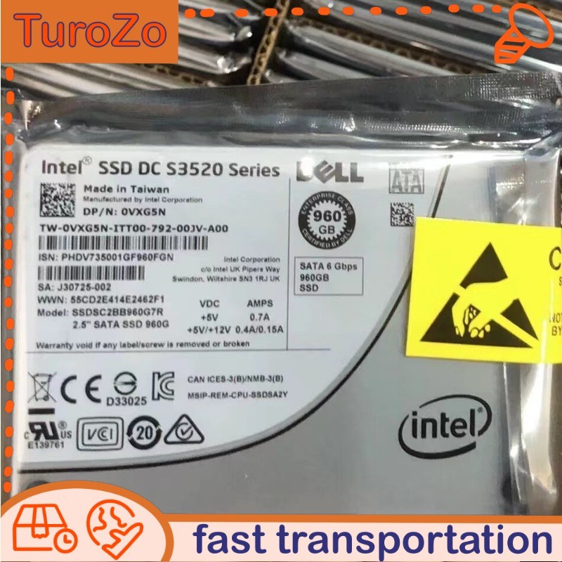 960GB SSD Intel DC S3520 6Gb/s 2.5" DELL SATA SSD SSDSC2BB960G7R DP/N:OVXG5N