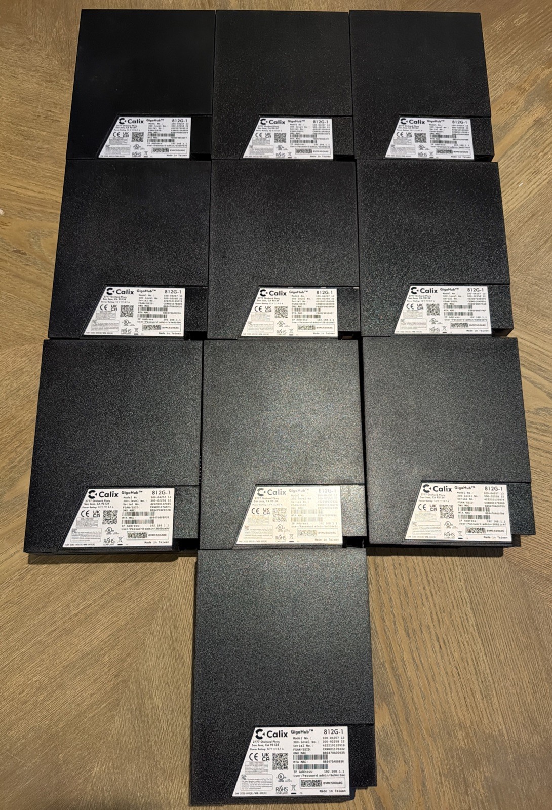 Lot of 10 Calix GigaHub 812G-1 100-04257 Modem Router Gateway 300-02258