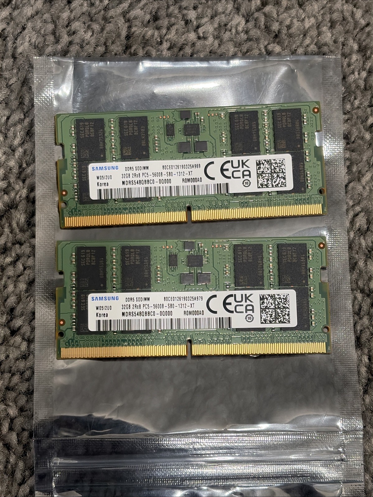 Samsung 64GB (2X32GB) DDR5 5600MHz 2Rx8 PC5 SODIMM Laptop Memory Ram