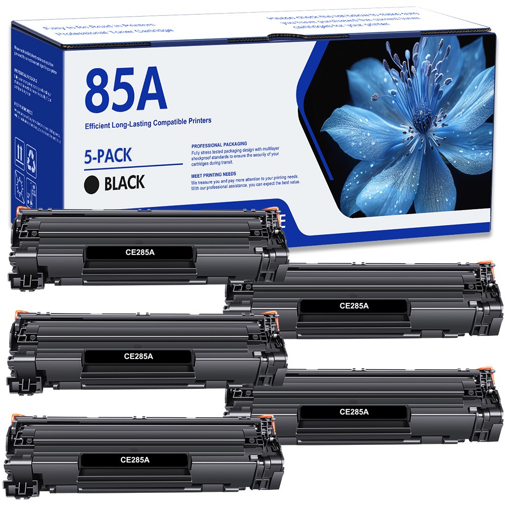 5 Pack CE285A 85A Black Toner Cartridge For HP Laserjet Pro P1102WHP P1005 M1132